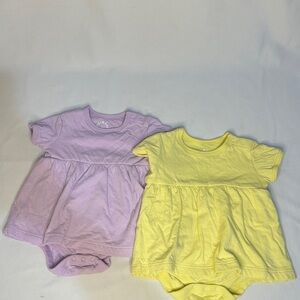 Set of Two Baby Primary Organic Dresses in Purple and Yellow